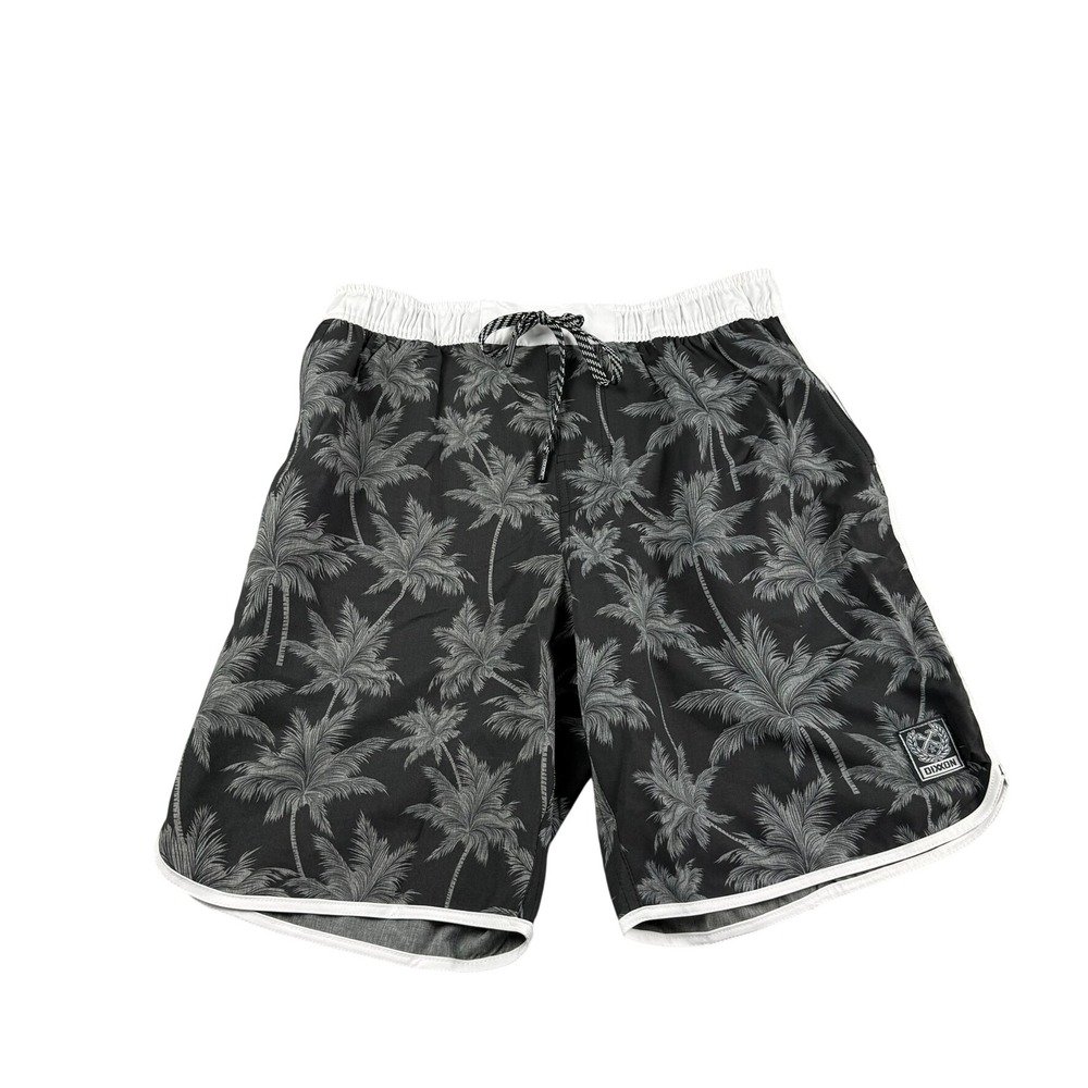 Dixxon Mens S Chad‎ Bali Swim Shorts Black Palm Tree Boardshorts Tropical Surf